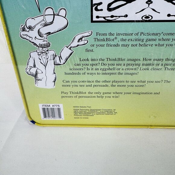 2004 Thinkblot Board Game by Sababa Toys In Tin Box - Picture 3 of 4